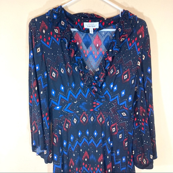 & Other Stories Paris Atelier Plunging Printed Midi Dress - Picture 9 of 14